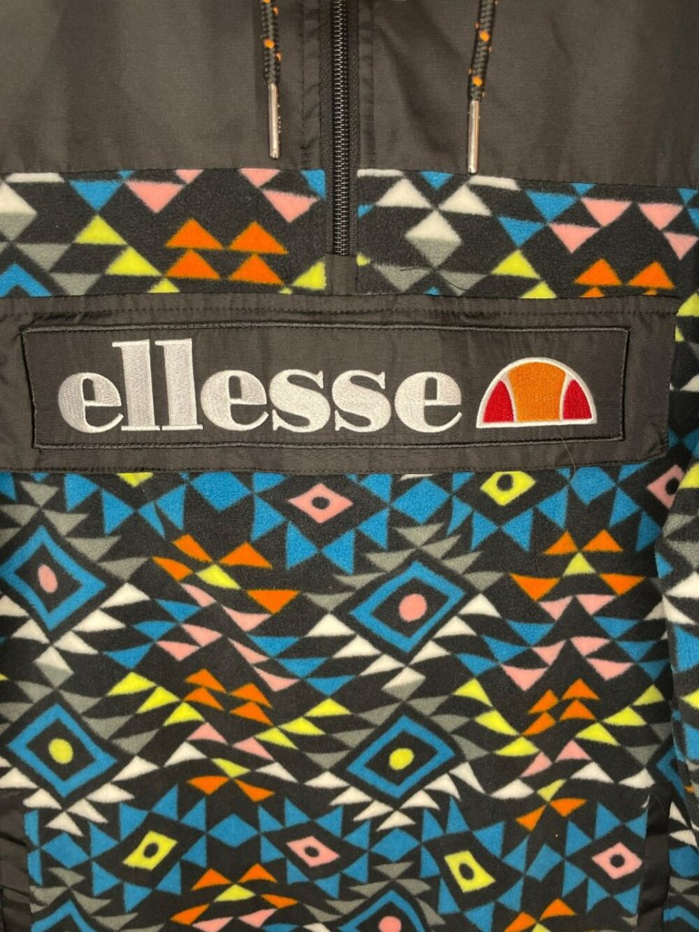 Ellesse Freya 1/2 Zip Track Top Multicolor Geometric Fleece Jacket Women's UK 8 - Picture 3 of 9